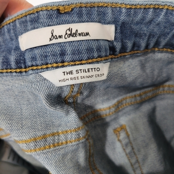 Sam Edelman Stiletto Ankle Tie Light Wash Jean Size 27 - Picture 10 of 11